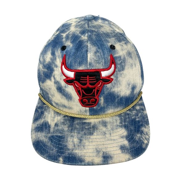 Retro Mitchell And Ness Chicago Bulls Denim NBA Hardwood Adjustable Hat Cap - Picture 2 of 7